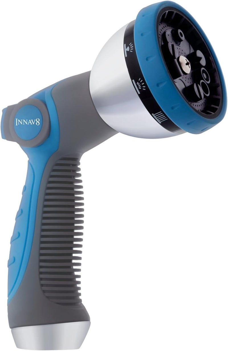 INNAV8 Garden Hose Nozzle Heavy Duty - Features 10 Spray Patterns, THUMB CONTROL On Off Valve Hose Sprayer Nozzle for Easy Water Control - Outdoor Water Hose Nozzle Head Attachment - Image 1